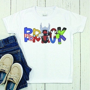 Personalized Superhero Name Shirt - Custom Boy Tee - Custom Girl Tee- Superhero Birthday Shirt - Birthday Name Toddler Shirt