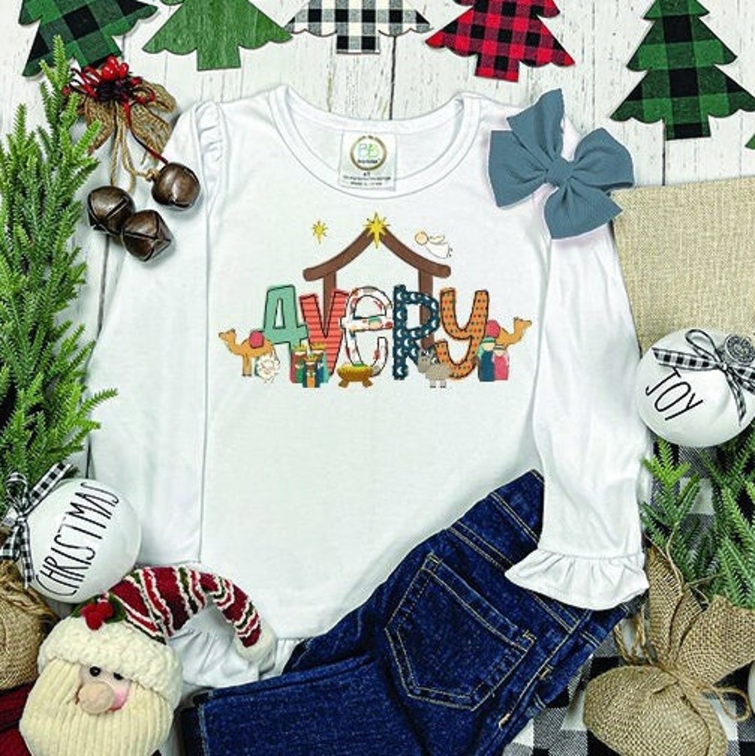 Christmas Nativity Shirt Custom Boy Tee Custom Girl Tee Etsy