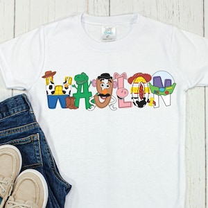 Personalized Toy Character Name Shirt - Custom Boy Tee - Custom Girl Tee- Name Kids Shirt - Cute Fish Vacation Shirt