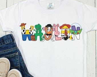 Personalized Toy Character Name Shirt: Custom Kids Tee