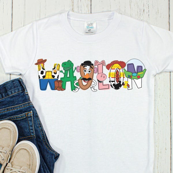 Personalized Toy Character Name Shirt: Custom Kids Tee