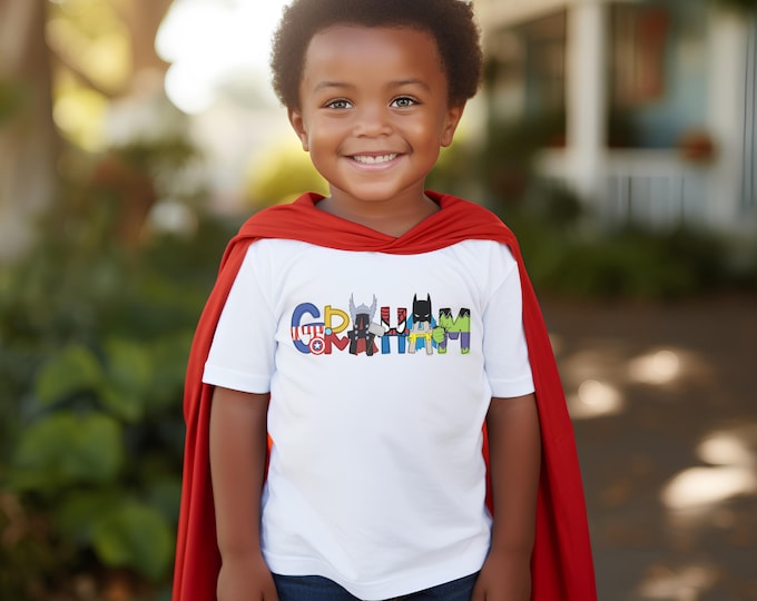 Personalized Superhero Birthday Shirt - Custom Name Tee