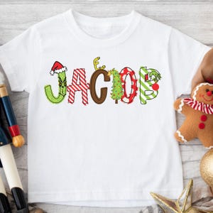 Personalized  Christmas Character Name Shirt -Custom Girl Tee- Name Kids Shirt - Custom Boy Shirt- Monogram Mean One Shirt