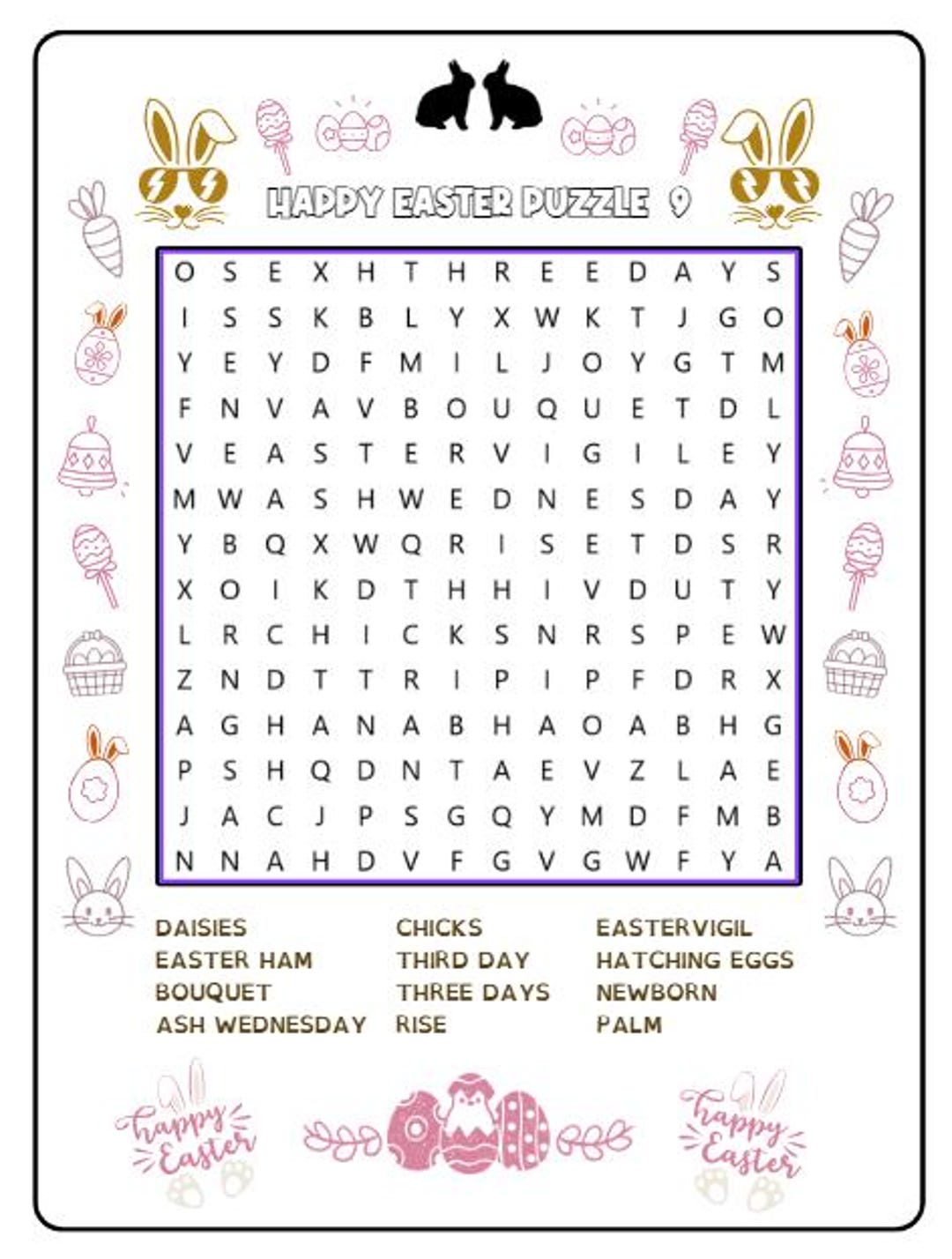 Easter Activity Book, Word Search, Sudoku, Coloring Pages (digital ...