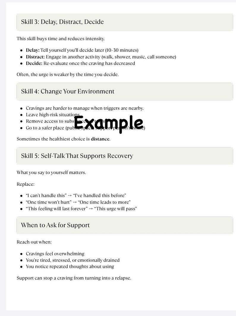 Coping With Cravings Handout | Printable PDF | Substance Use Counseling ...