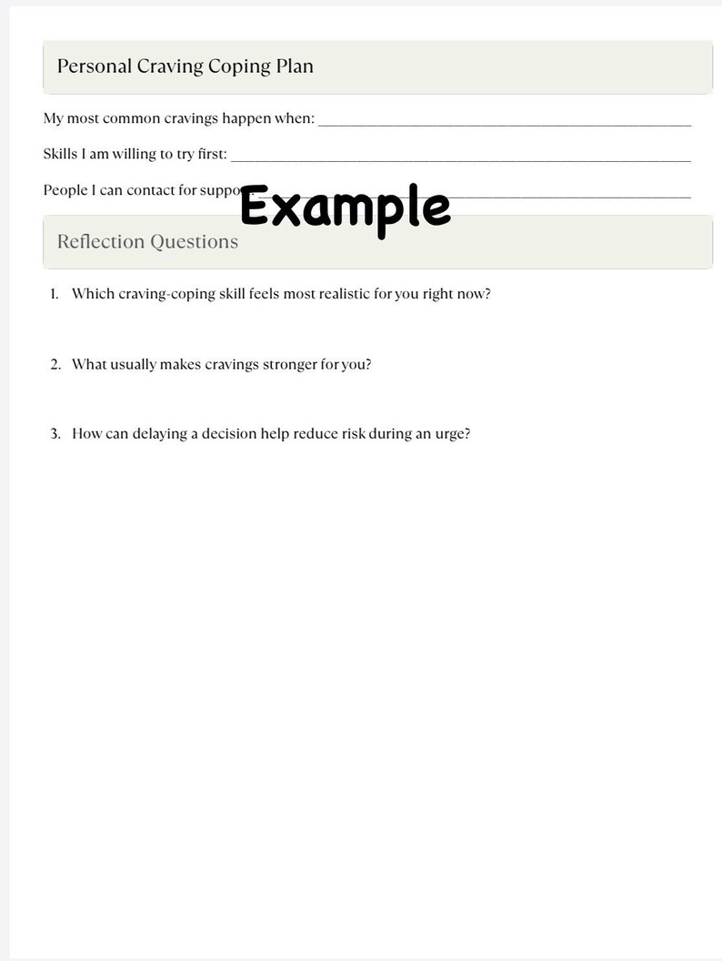 Coping With Cravings Handout | Printable PDF | Substance Use Counseling ...