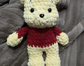 Handmade Crochet Amigurumi Winnie the Pooh - Soft Cuddly Plushie