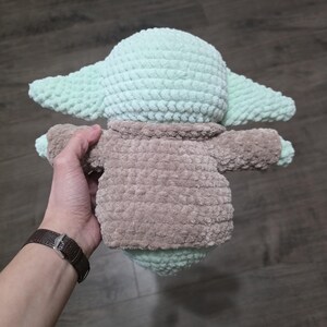 Handmade Crochet Amigurumi Baby Yoda - Soft Cuddly Plushie image 2