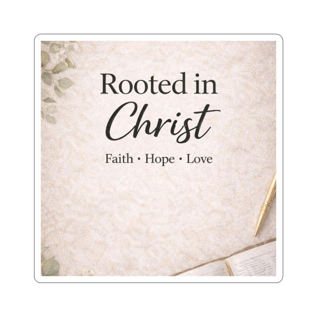 Rooted in Christ Faith Hope Love Sticker | Kiss-cut Christian Decal - Etsy