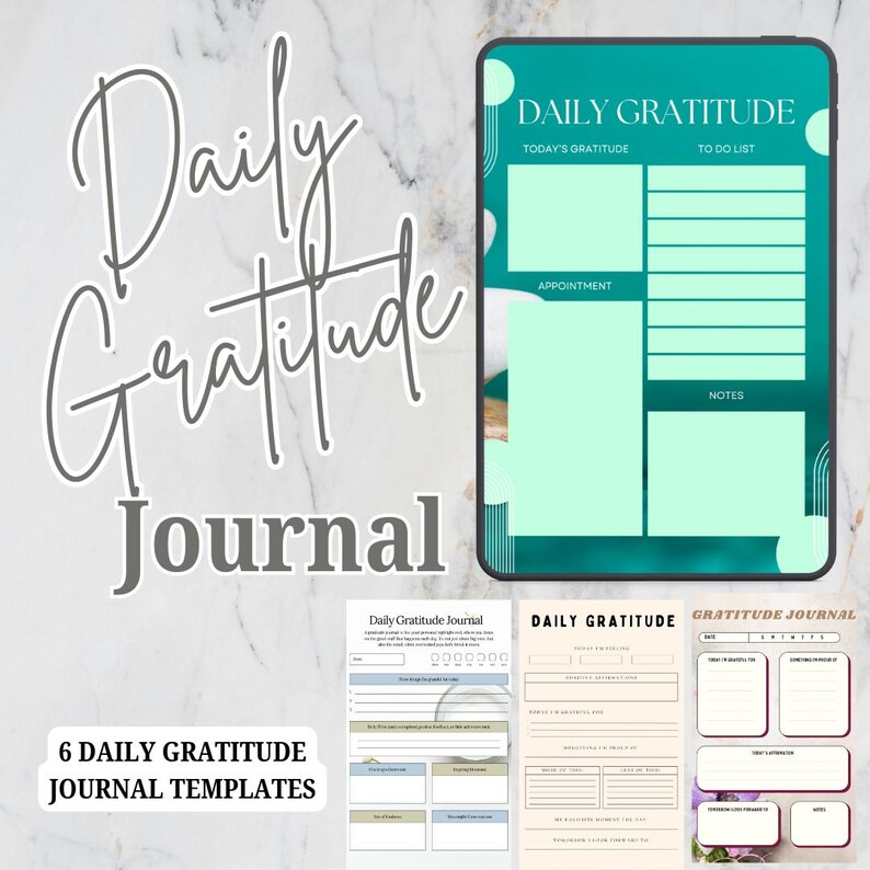 Mindfulness Gratitude Journal, Printable PDF PNG (daily Self Care ...
