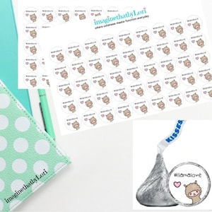 llama Hershey candy kiss, mint, bag seal stickers favor gift