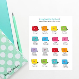 cute online meeting planner stickers