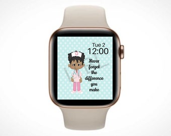 RN Nurse AA African American medical watch face apple wallpaper digital download