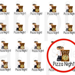 Pizza Night planner stickers