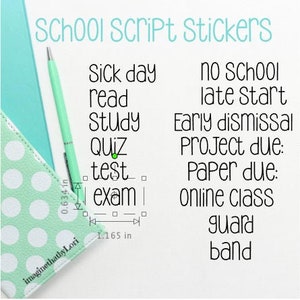 School Script Word Planner Stickers