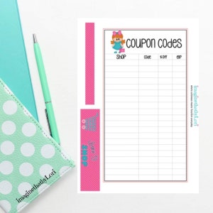 Hobonichi Weeks Full page tracker sticker for shop coupon codes PR codes