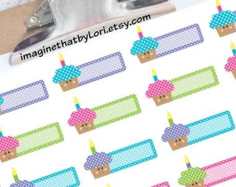 Bright Colored Cupcake planner stickers