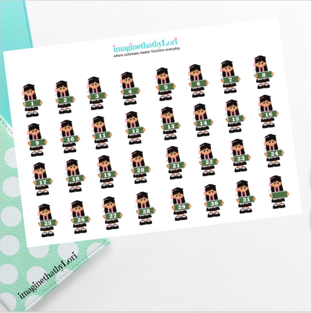 Timing Graduation Sticker Graduation Countdown Planner Stickers Date - Etsy
