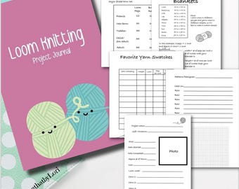 Loom Knitting Project Journal Diary Knit Yarn inventory