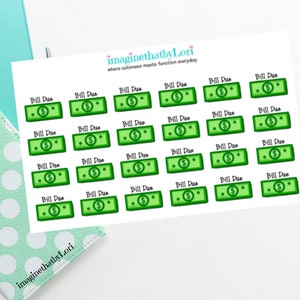 Bill due planner sticker