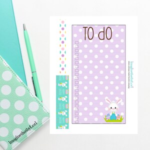 Easter Bunny Spring Planner Stickers Hobonichi Hobo Weeks Weekly one page to do list