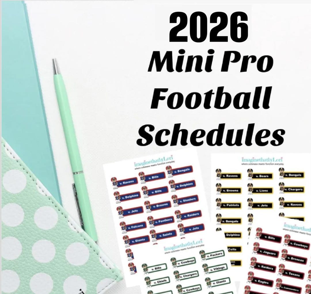 NEW MINI 2026 Pro Football Team Football Schedules - Etsy