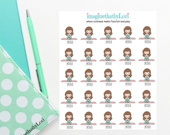 yoga girl planning sticker