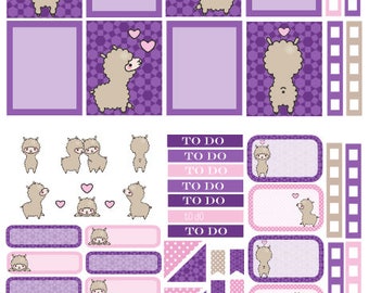 Llama Love planner sticker kit