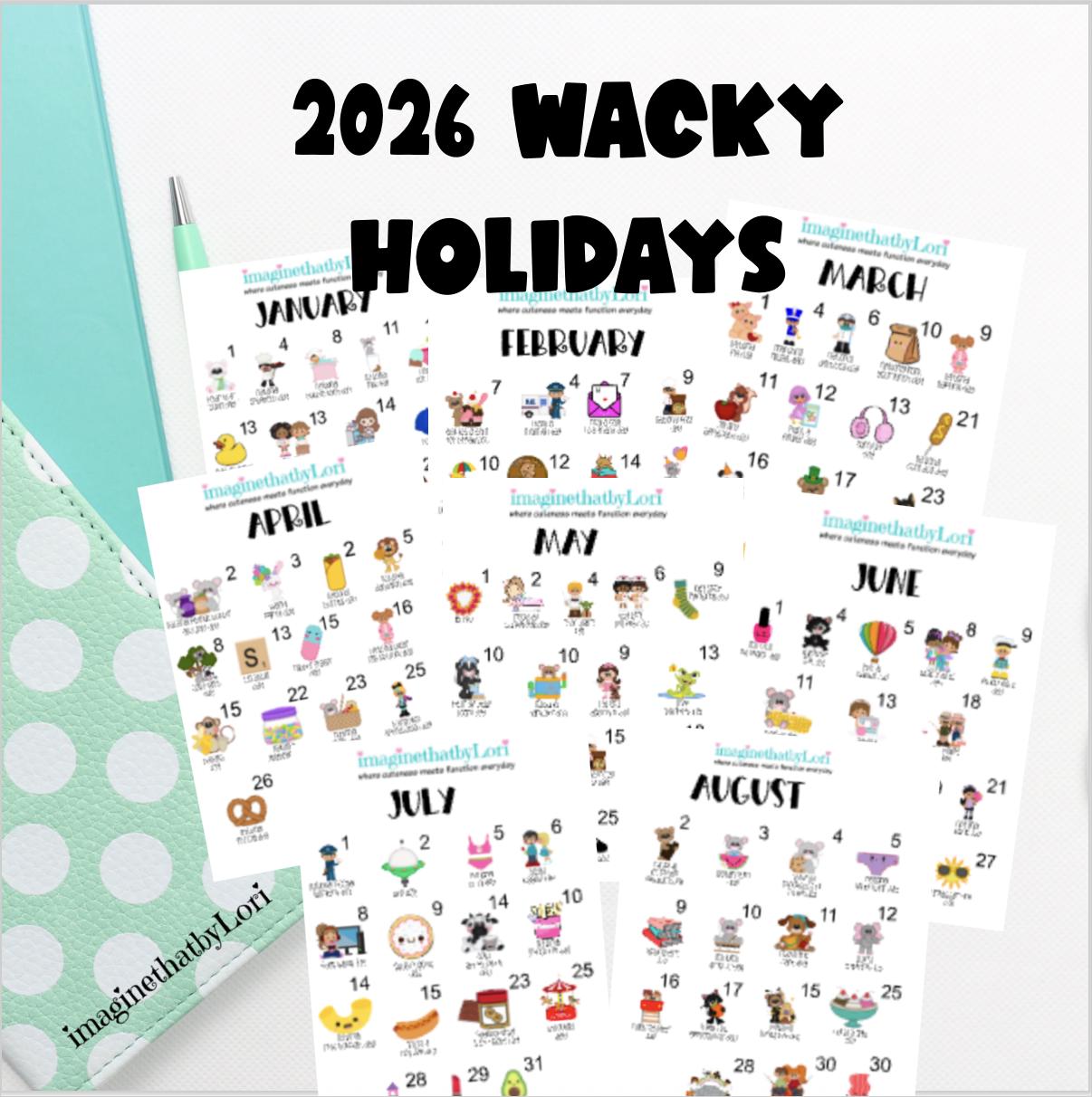 All New 2026 Wacky Fun Holidays - Etsy