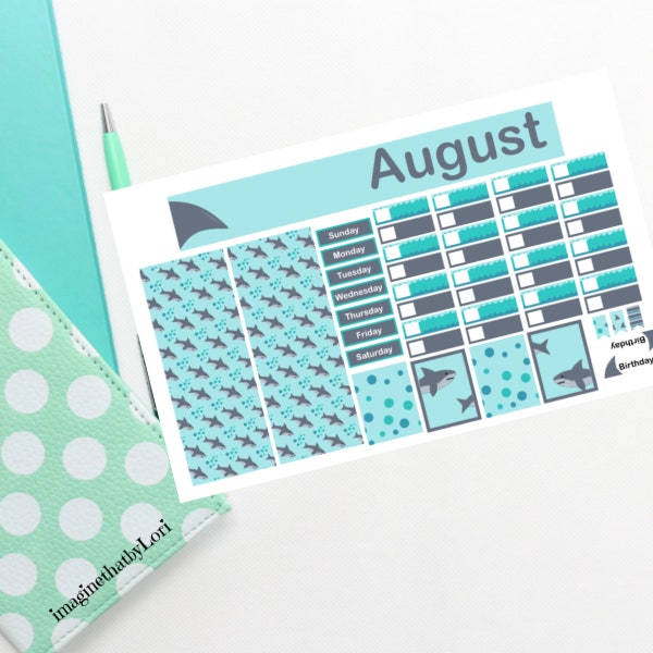 Hobonichi Weeks Monthly Kit August Shark Week Summer