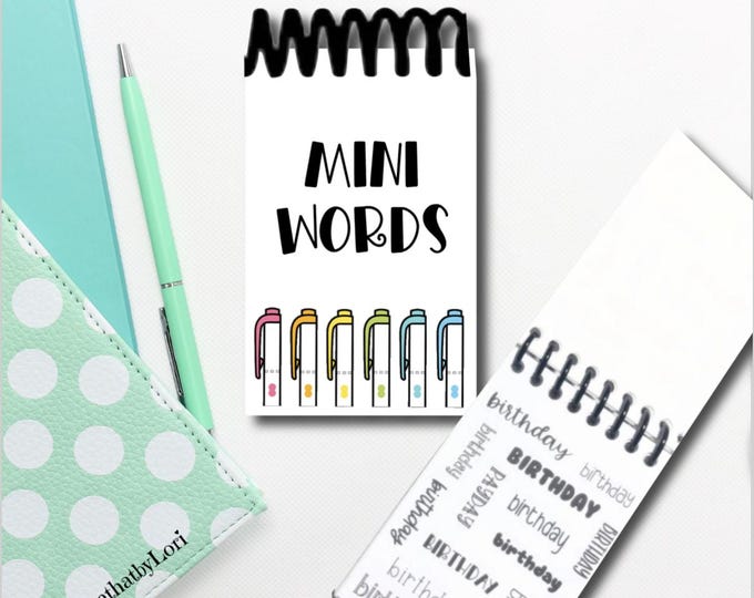 MINI WORDS Book Word Script Cute Planner Stickers - Etsy