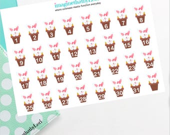 Easter Countdown Planner Stickers, Easter Date Cover Stickers ...