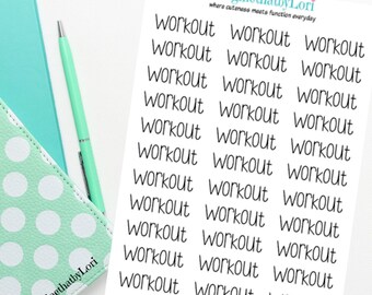 Workout Word Script Planner Stickers
