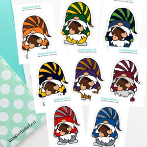 Large Gnome Football decal planner sticker team colors