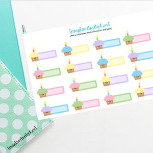 Cupcake Birthday Planner Stickers