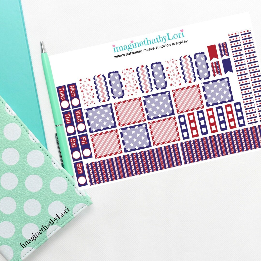 4th of July Stars and Stripes Hobo Hobonichi Kit - Etsy