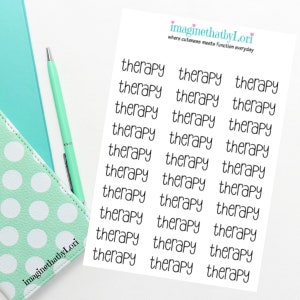 THERAPY word script cute planner stickers