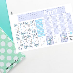 Hobonichi Weeks Monthly kit April Showers Penguin