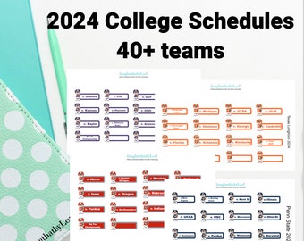 2024 College football team football schedules university