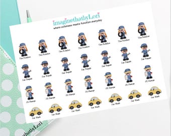 Car repair oil change planner stickers
