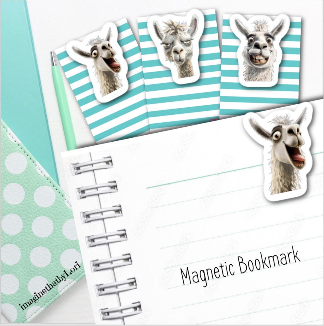 Llama Magnetic Bookmark Planner - Etsy