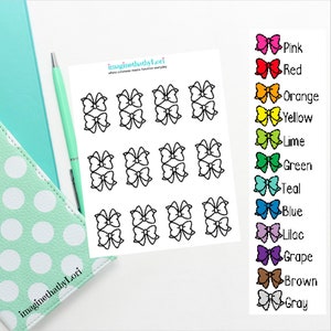Bow tabs decorative planner stickers