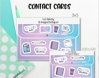 Planner meet up convention contact card calling card sticker sampler