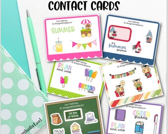 Planner meet up convention contact card calling card sticker sampler