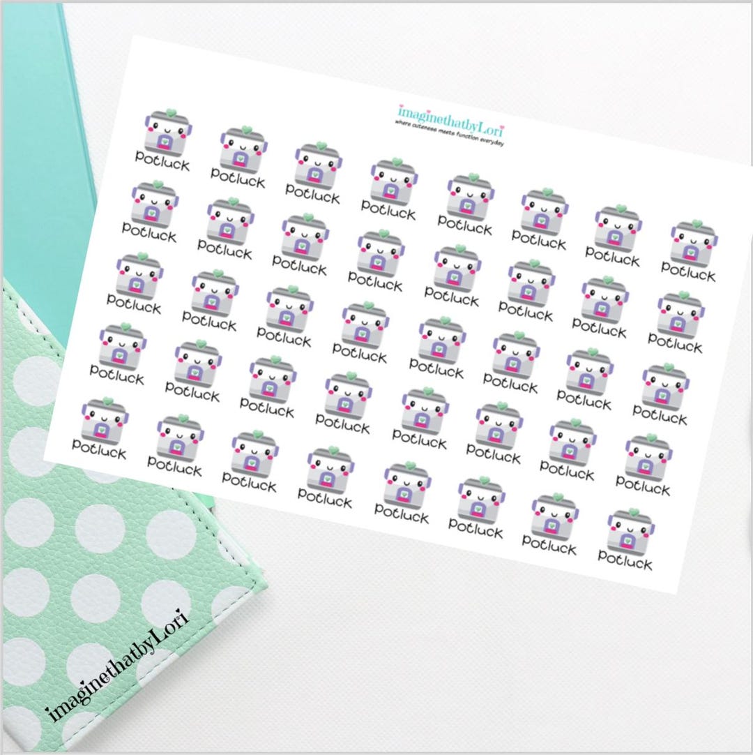 Potluck Dinner Planner Stickers - Etsy