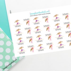 Gymnastics girl planner stickers