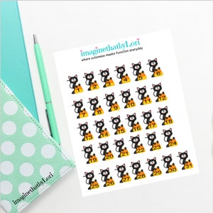 Mini Halloween black cat candy corn countdown date cover