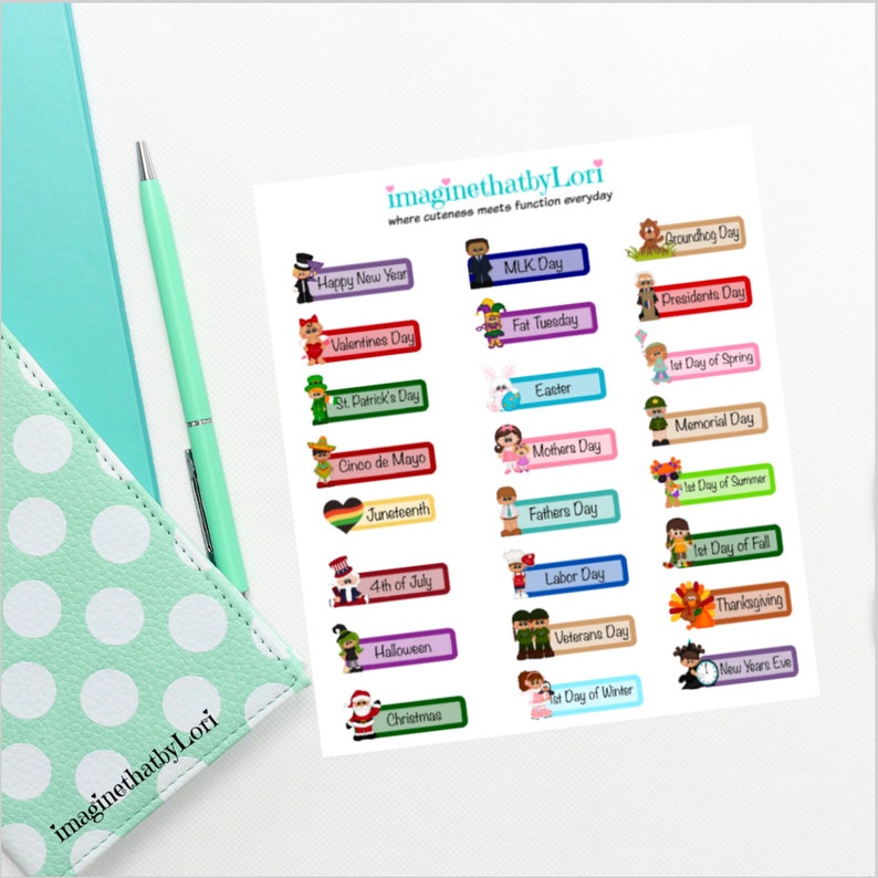 Mini Holiday Box Planner Stickers image 1