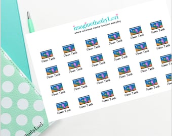 Clean fish tank or fish bowl planner stickers
