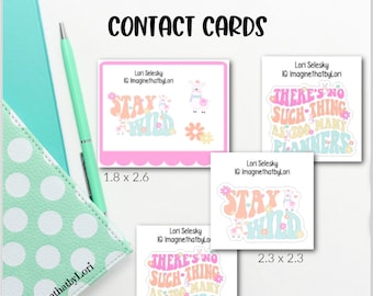 Planner meet up convention contact card calling card sticker sampler